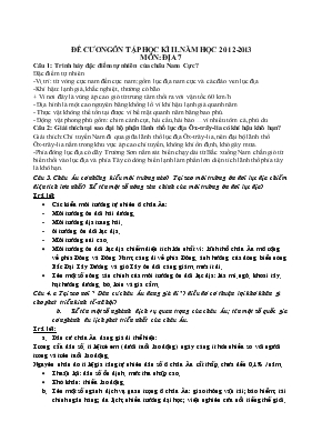 Đề cương ôn tập học kì II năm học 2012-2013 môn địa 7